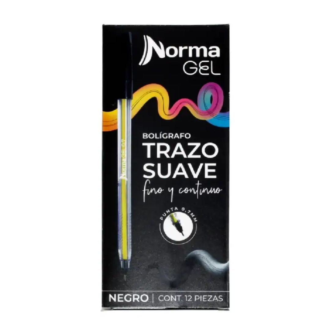 Lapicero Norma Clear 0.7 Negro x 12