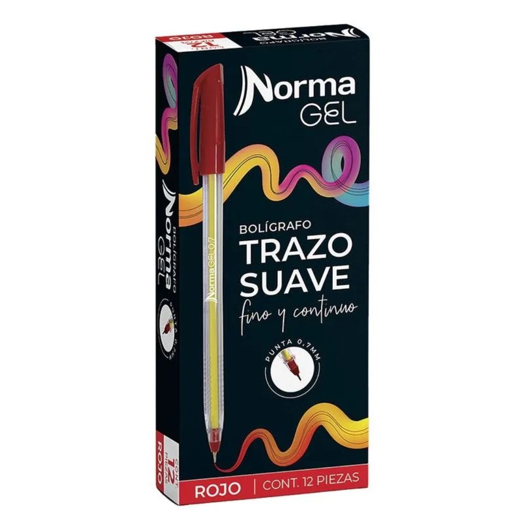 Lapicero Norma Gel 0.7 Rojo x12