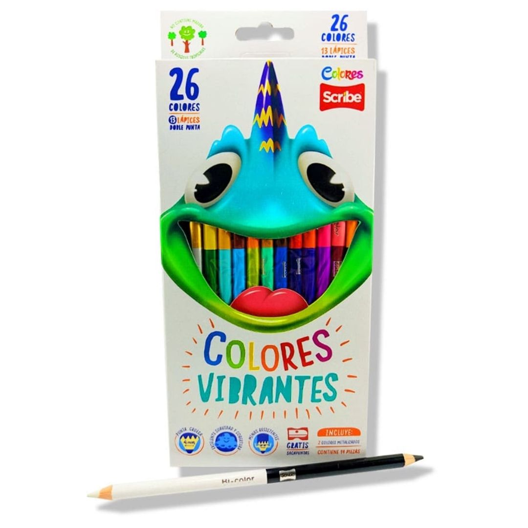 Colores Scribe Doble Punta 13 Unidades (26 Colores)