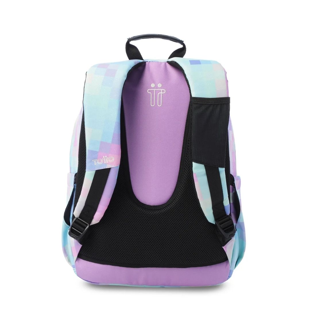 Morral Juvenil Porta PC 14 Acuarela Glitter Azul