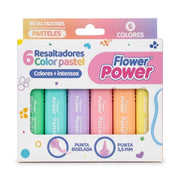 Resaltador Primavera Flower Power Pastel x 6