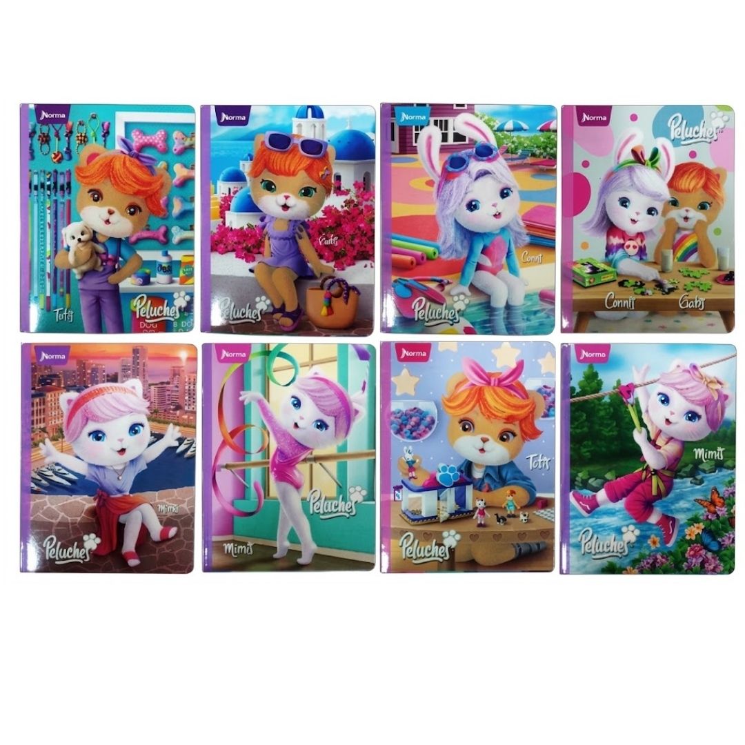 Cuaderno Cosido Norma Peluches de 50 Hojas