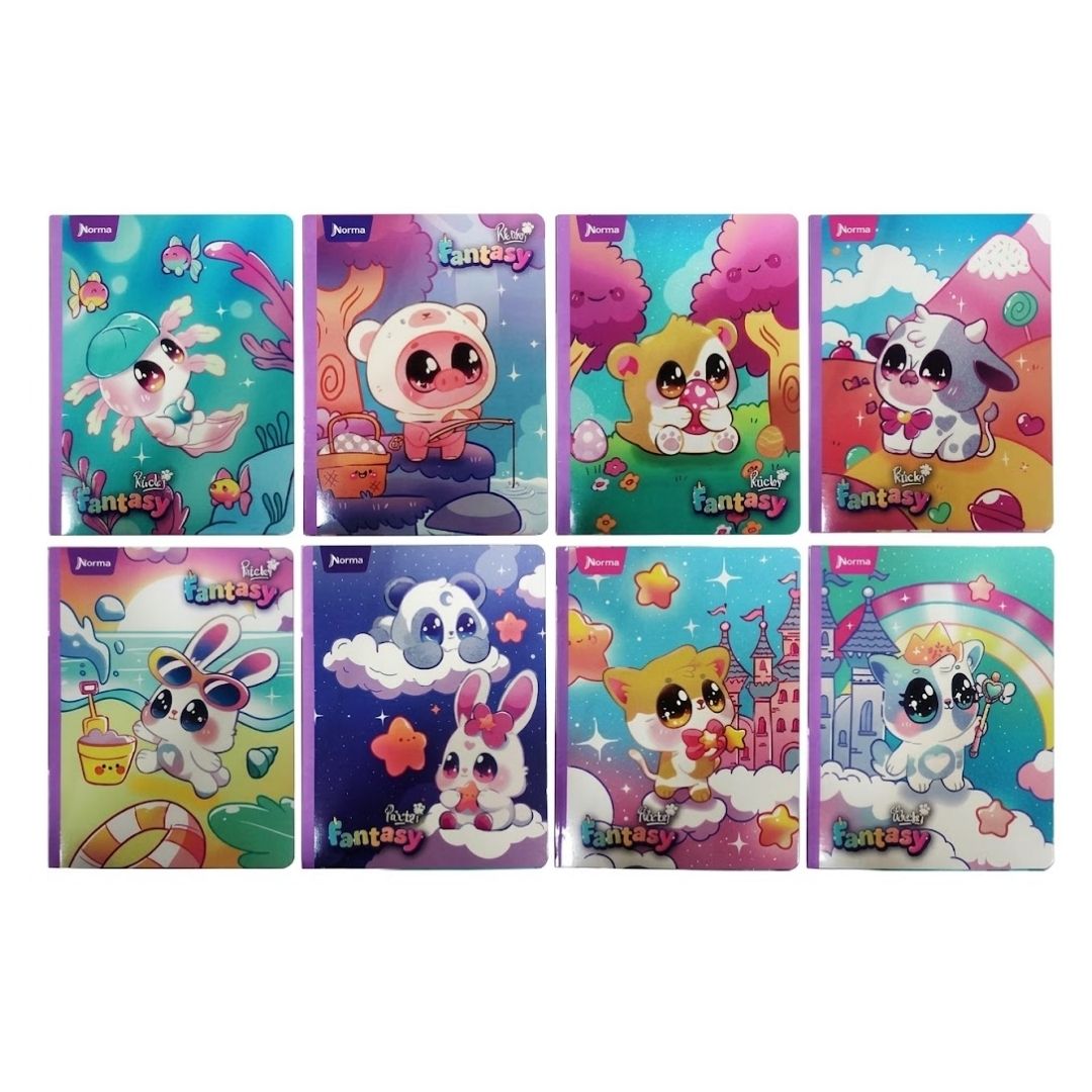 Cuaderno Cosido Norma Peluches Fantasy de 100 Hojas