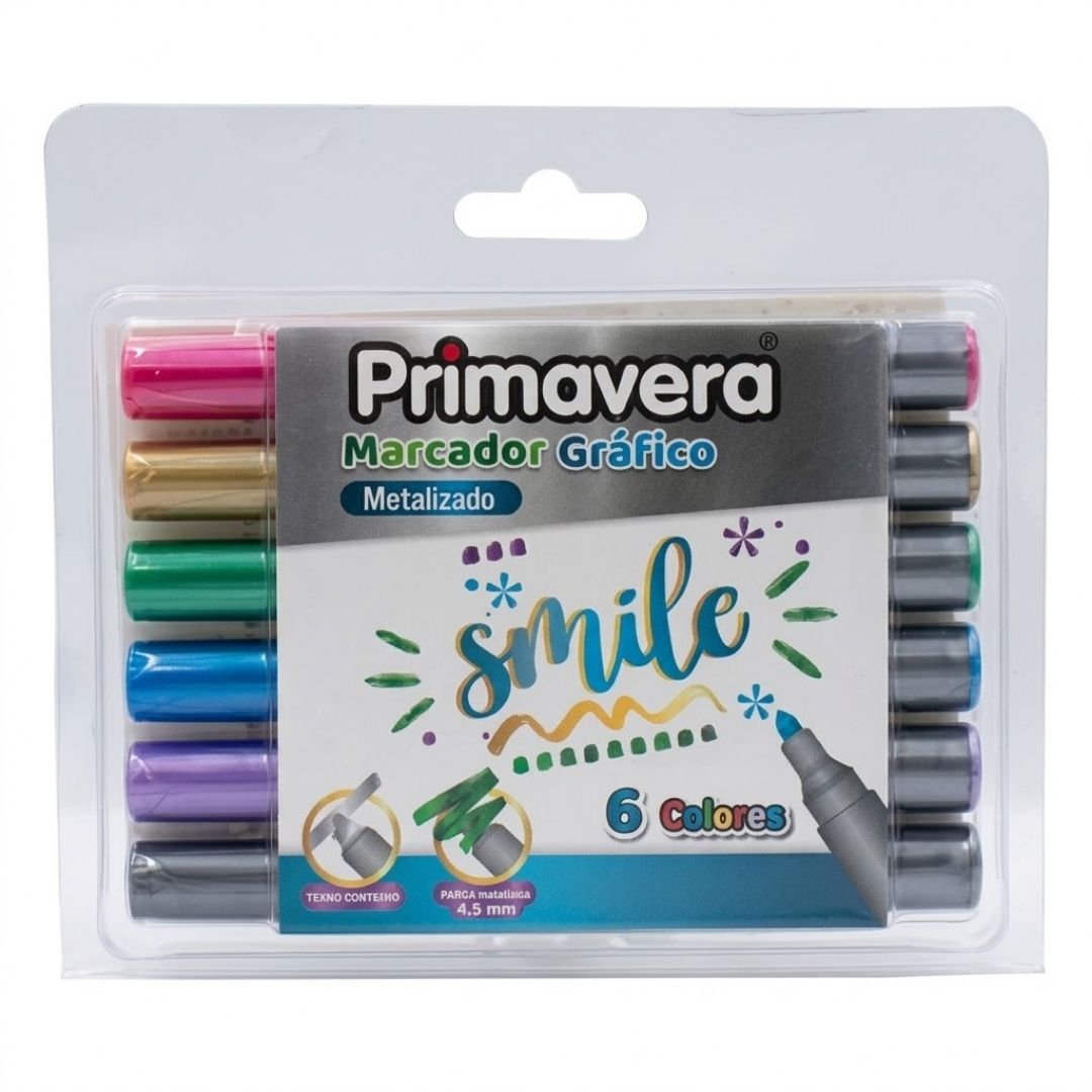 Marcador Gráfico Primavera Metalizado x 6