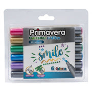 Marcador Gráfico Primavera Metalizado x 6