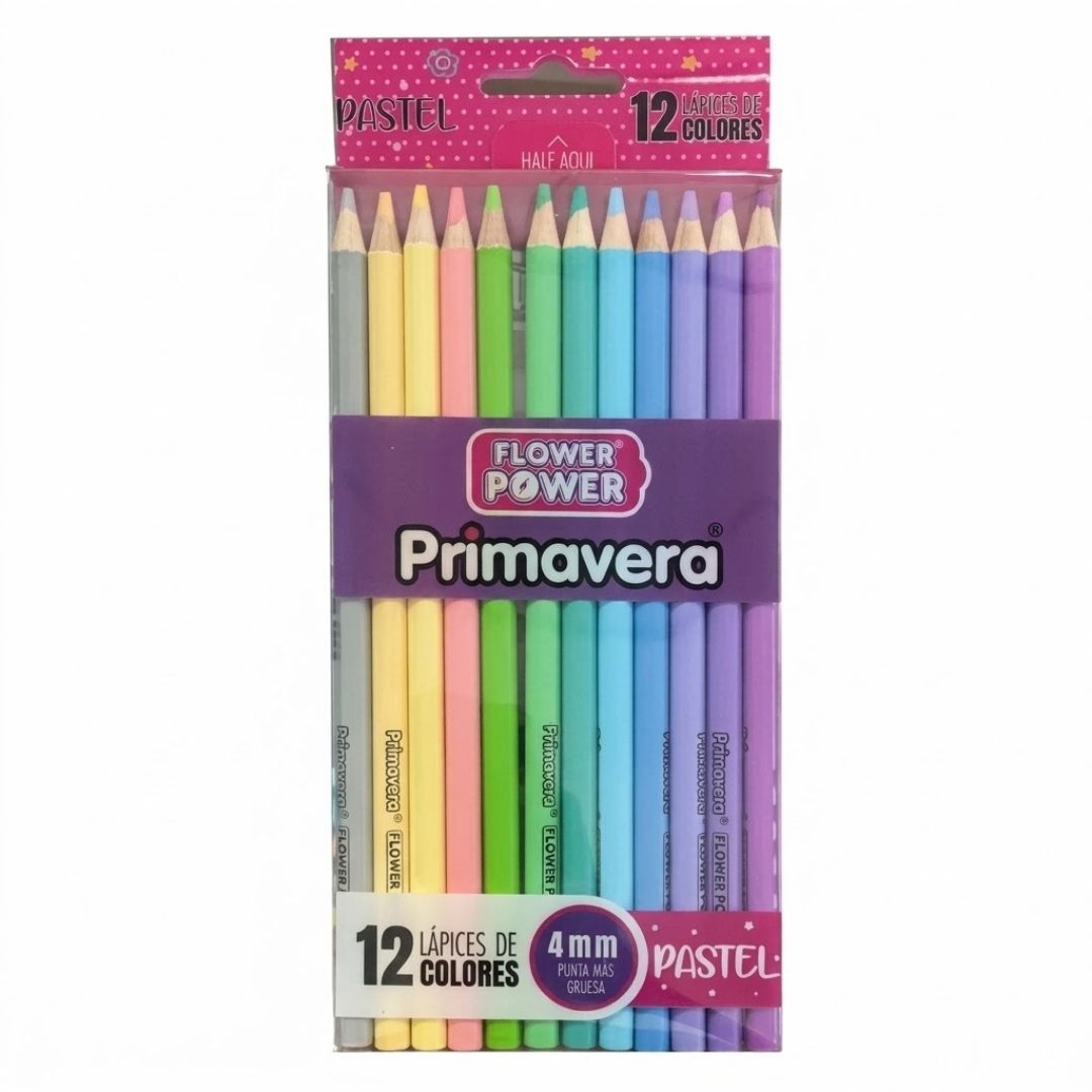 Colores Primavera Flower Power Pastel X 12