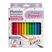Plumón Primavera Flower Power Punta Pincel x 24