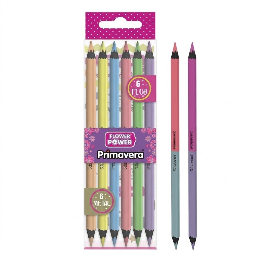 Colores Primavera Flower Power D/P Neón/Metal X 6