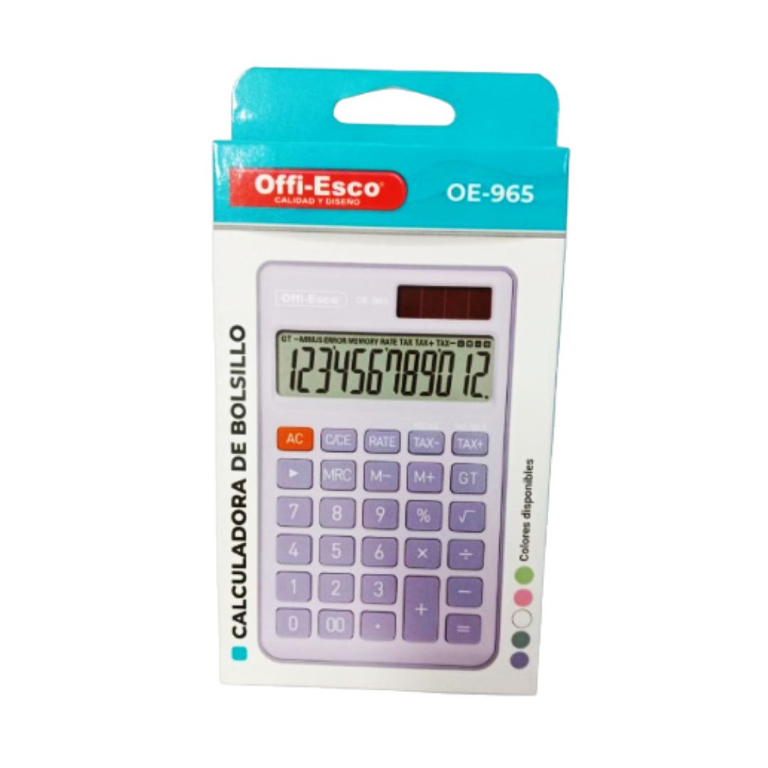 Calculadora de Bolsillo Offi-Esco 12 Dígitos Dual