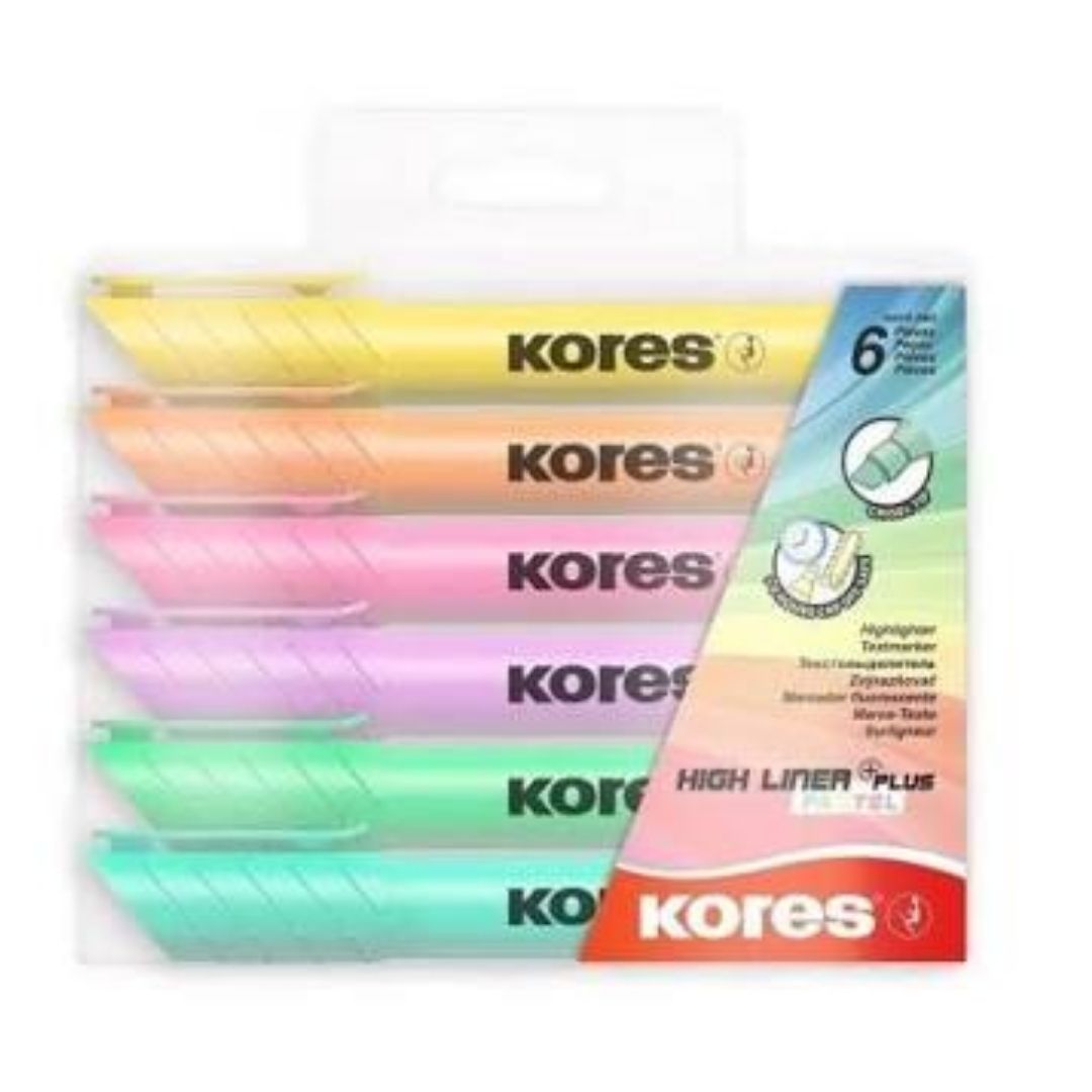 Resaltador Kores Pastel Plus x 6