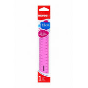 Regla Kores Plástica Traslúcida 15 cm