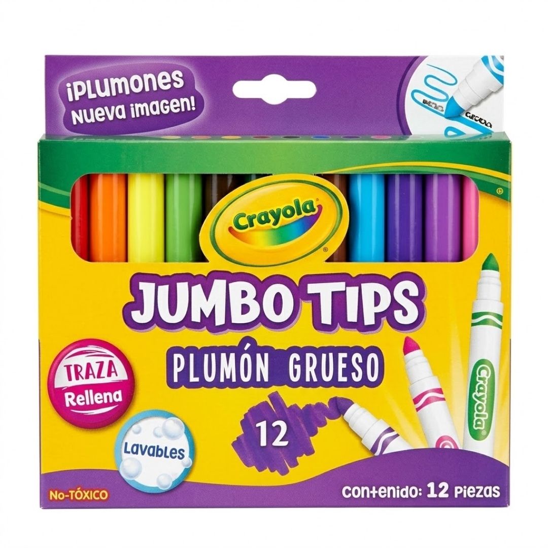 Plumón Crayola Jumbotips x 12