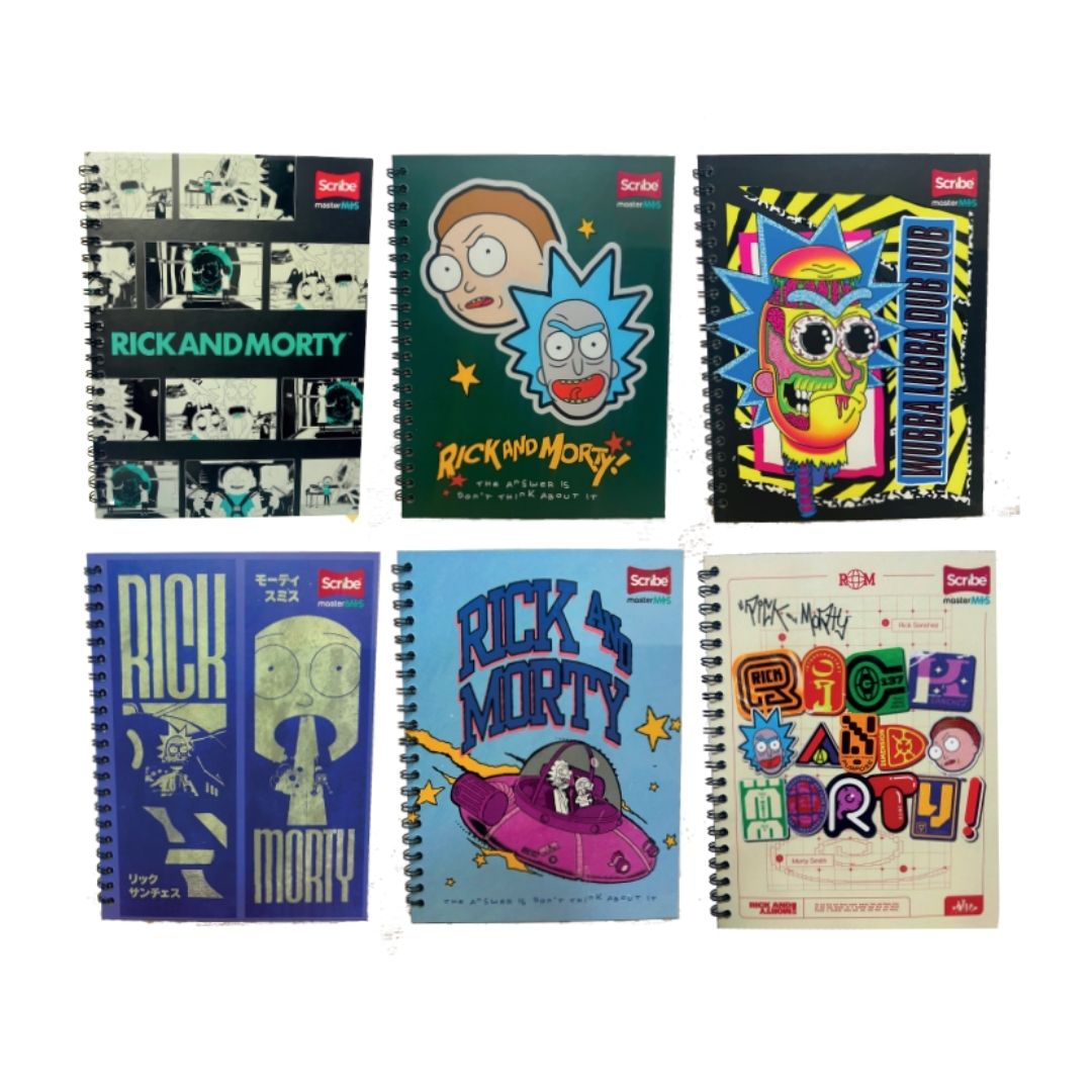 Cuaderno Scribe Rick and Morty Cuadro de 80 Hojas