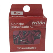 Chinche Plastificado Rojo Triton x50
