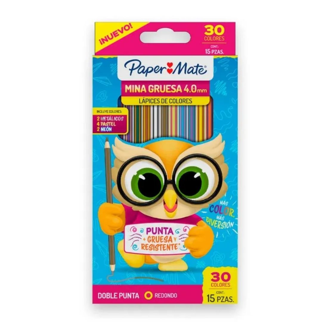 Colores Paper Mate Doble Punta 4 mm x 15 Unidades