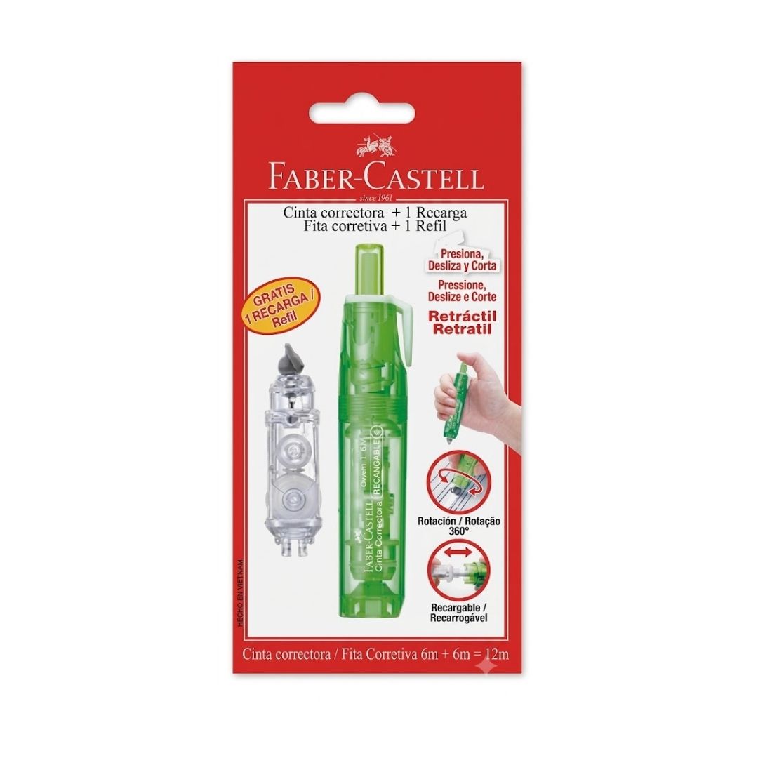 Corrector Faber-Castell Retráctil con Repuesto