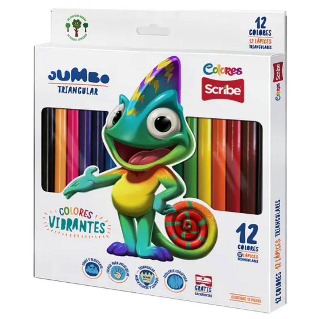 Colores Scribe Jumbo 12 Unidades