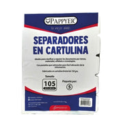 Separador Cartulina Blanco Pappyer 105 x5