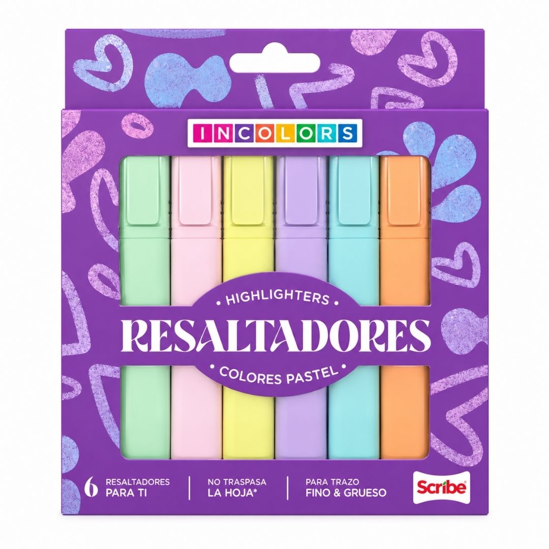 Resaltadores Scribe Incolors 6 Unidades