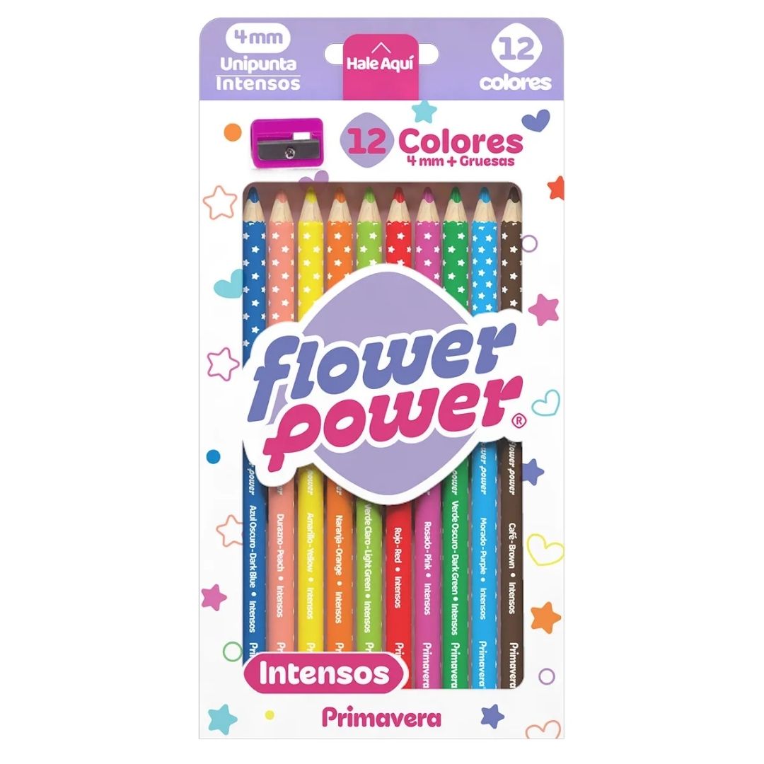 Colores Primavera Flower Power Cremosos 12 Unidades