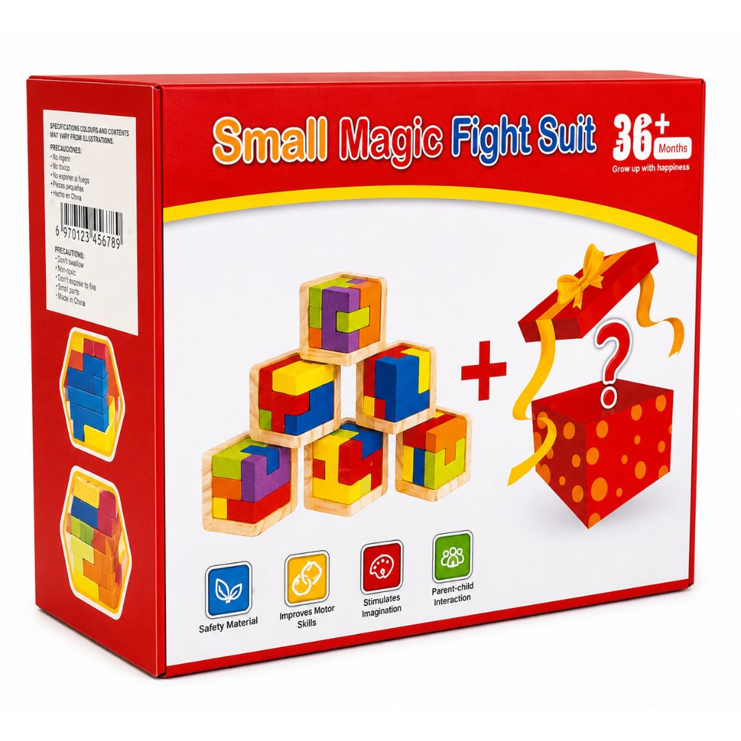 Juego Didáctico de Cubos de Madera