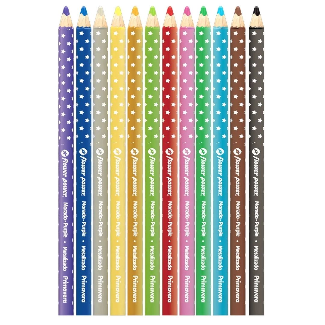 Colores Primavera Flower Power Metalizado 12 Unidades