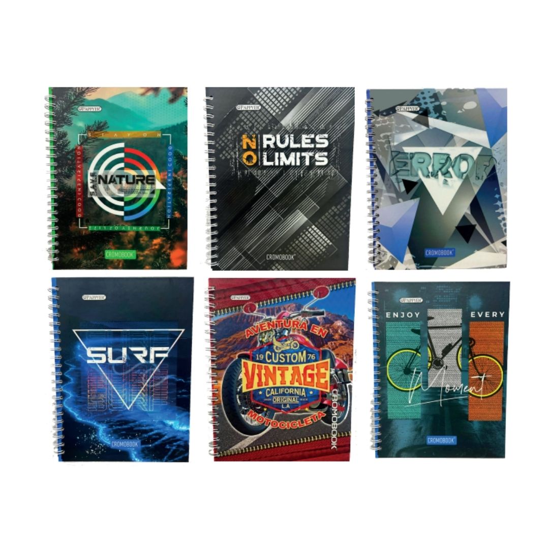 Cuaderno Pappyer Cromobook 105 Cuadro Masculino 80 Hojas