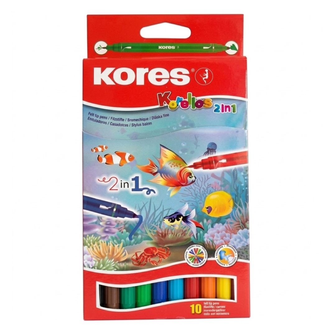 Plumones Kores Korellos 2 en 1 x 10