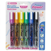 Marcador Primavera Flower Power Outliner x 6