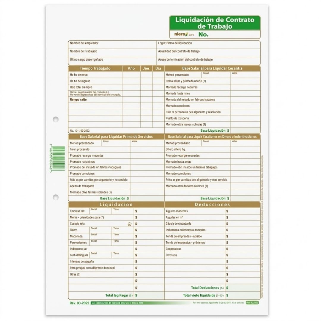 Liquidación Contrato Trabajo 1012