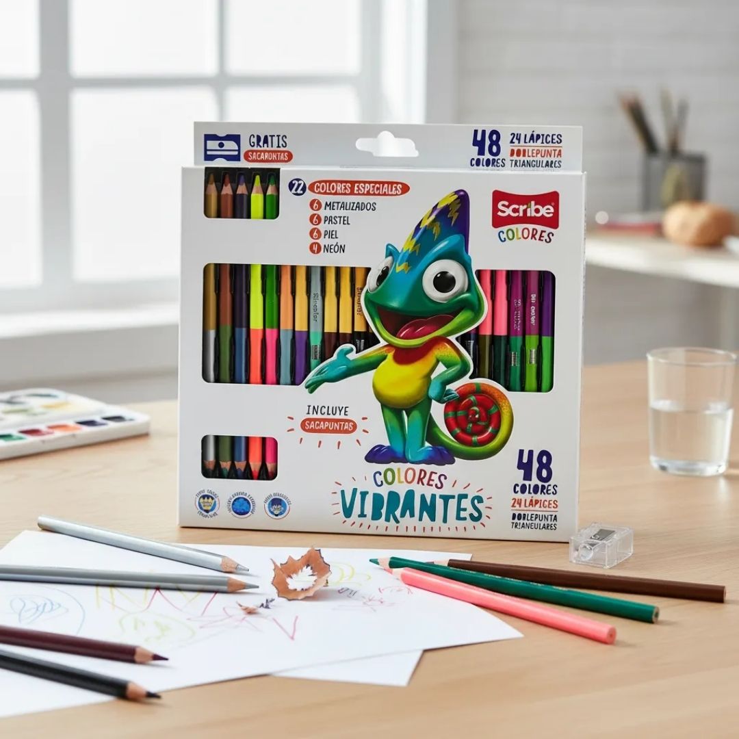 Colores Scribe Doble Punta 24 Unidades (48 Colores)