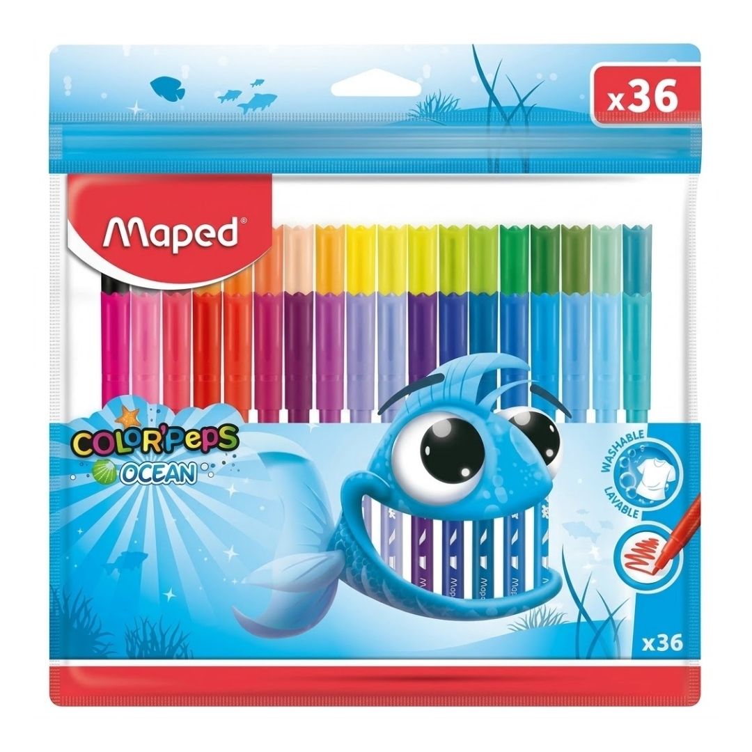 Plumones Maped Ocean Punta Cónica x 36