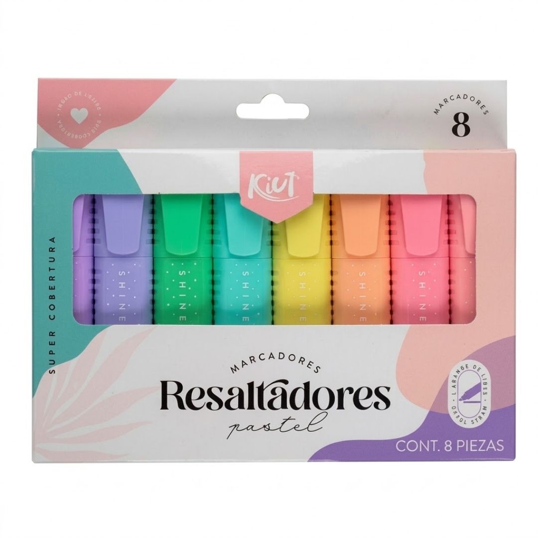 Resaltador Kiut Pastel x 8