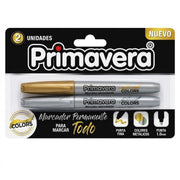 Marcador Permanente Primavera Punta Fina Metal x 2