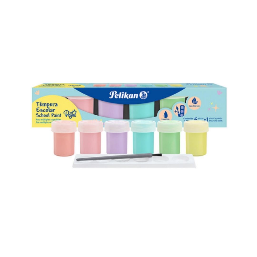Témpera Pelikan Pastel - 6 Unidades