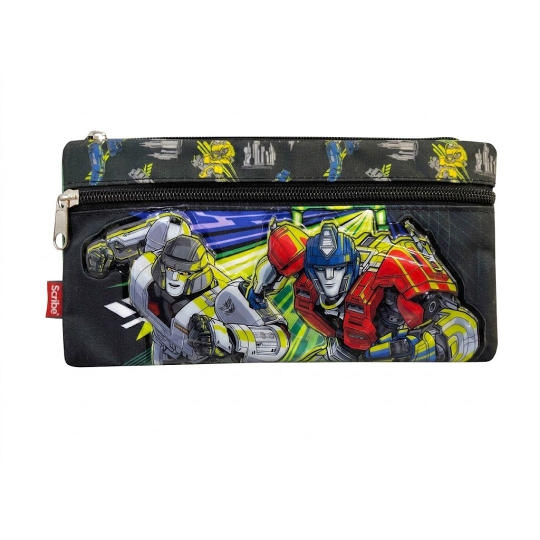 Cartuchera Scribe Transformers 3 Compartimientos