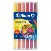 Plumón Pelikan Markana Punta Pincel x 12