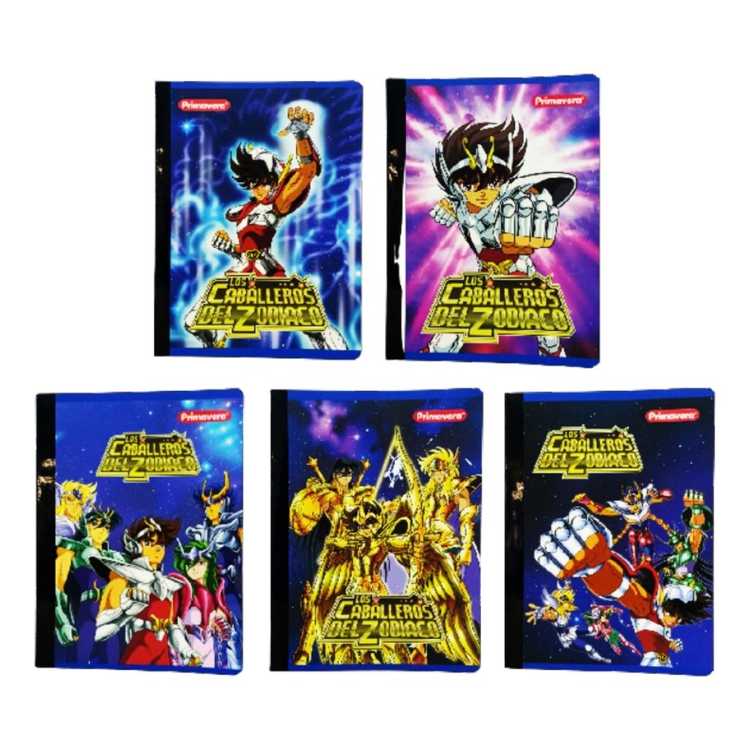 Cuaderno Cosido Primavera Caballeros del Zodiaco x 50 Hojas