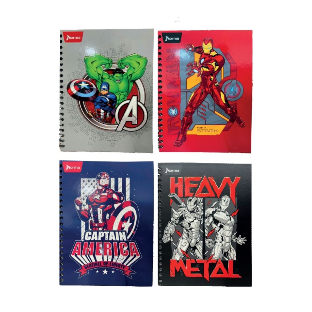 Cuaderno Norma Avengers Líneas de 80 Hojas