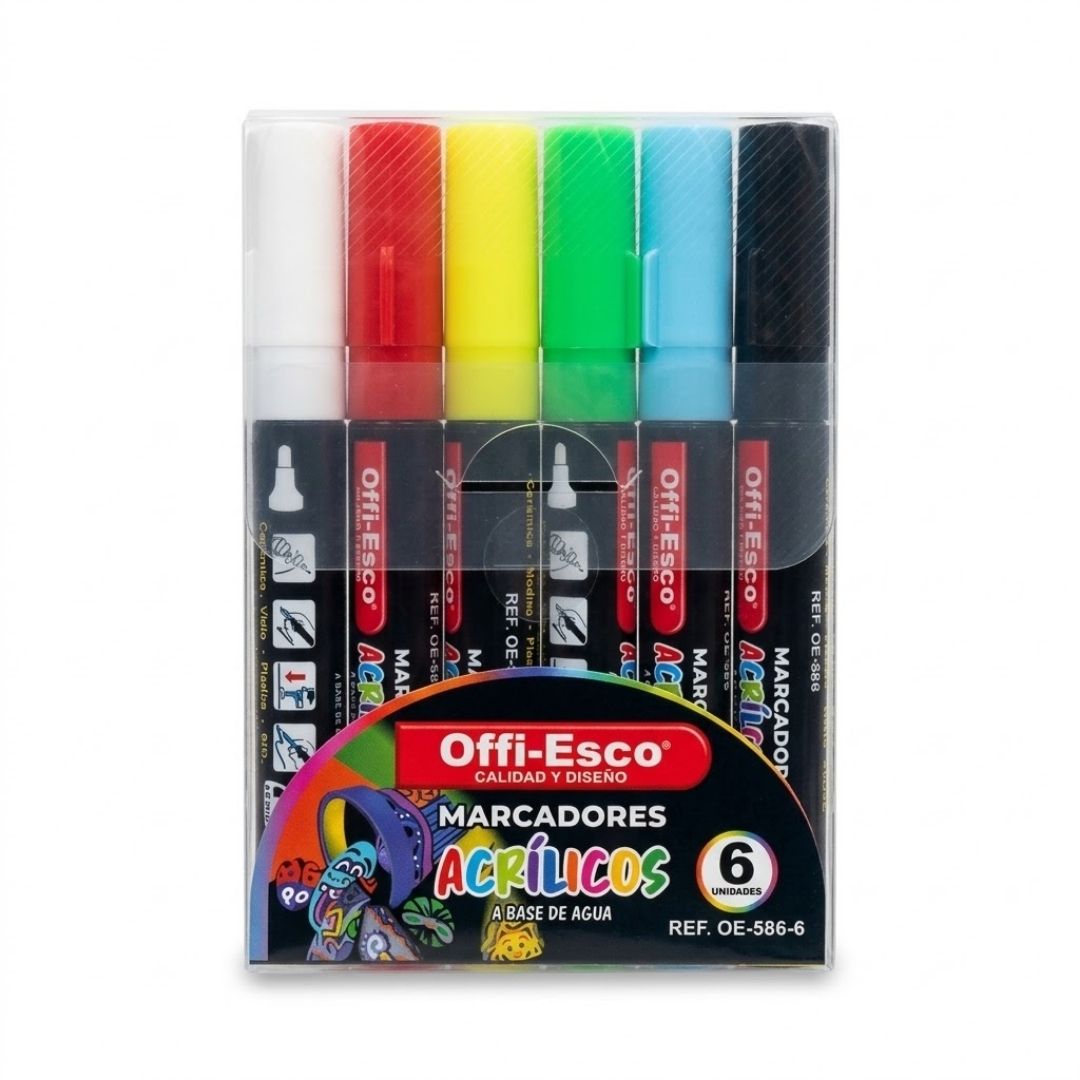 Marcador Acrílico Offi-Esco 5 mm x 6 Unds