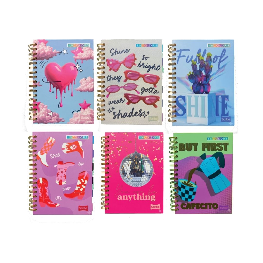 Cuaderno Scribe Incolors 5 Materias 160 Hojas