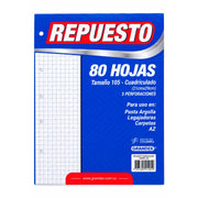 Repuesto Pappyer 105 Rayas/Cuadro - 80 Hojas