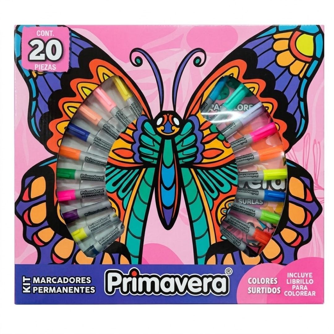 Combo Primavera Marcador Permanente x 20 + Cartilla