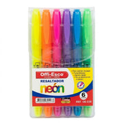 Resaltador Offi-Esco Delgado Neón x 6