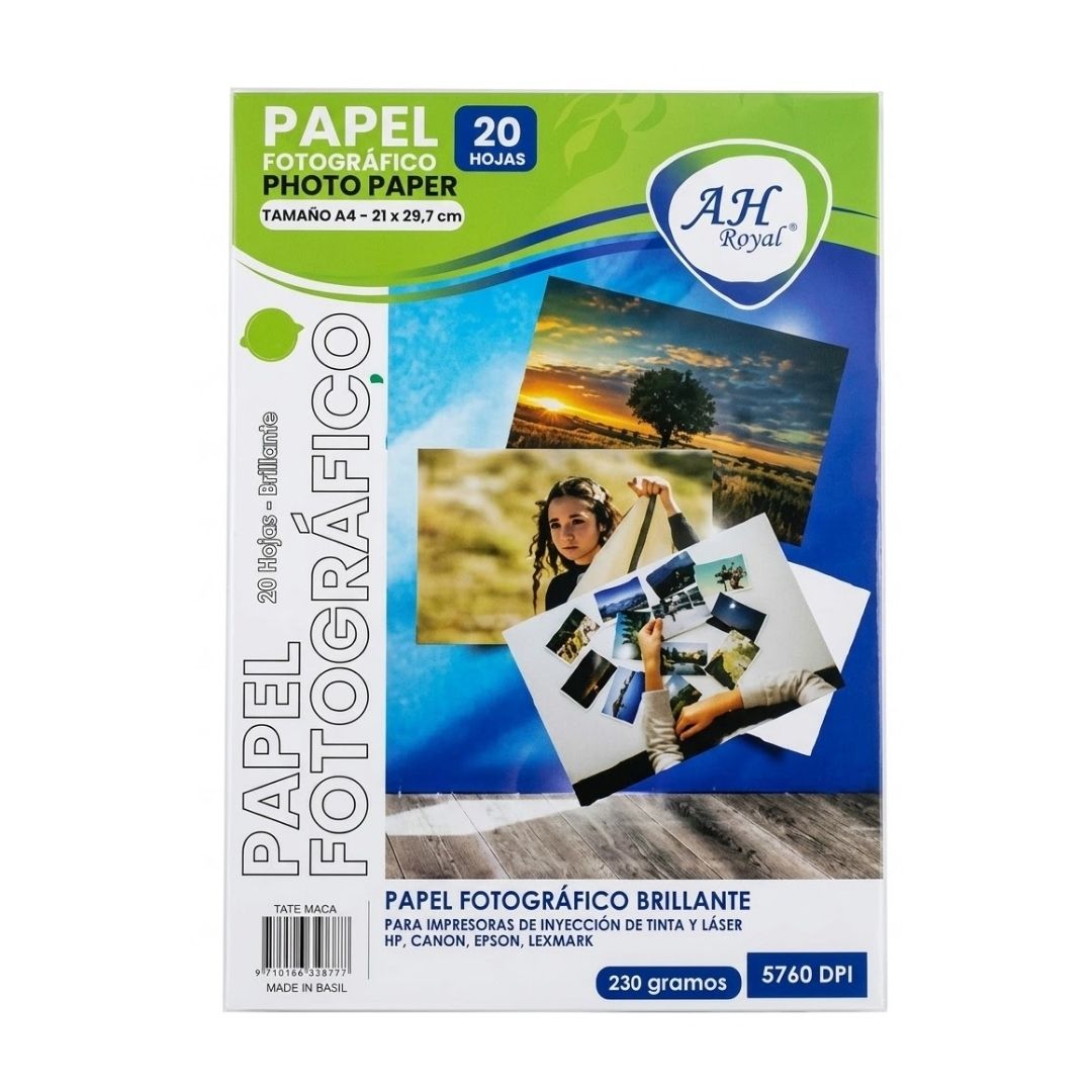 Papel Fotográfico Brillante AH Royal A4 230g x20