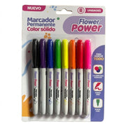 Marcador Permanente Primavera Flower Power x 8