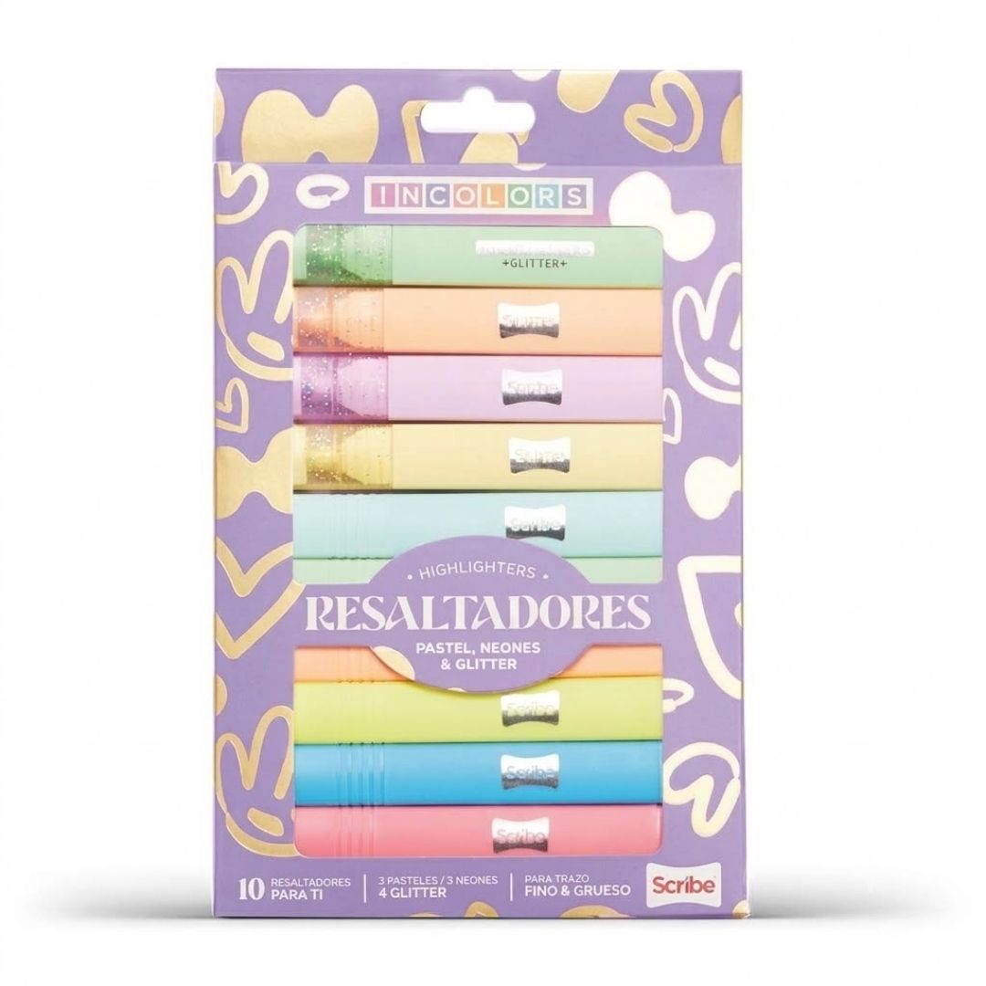 Resaltadores Scribe Incolors 10 Unidades
