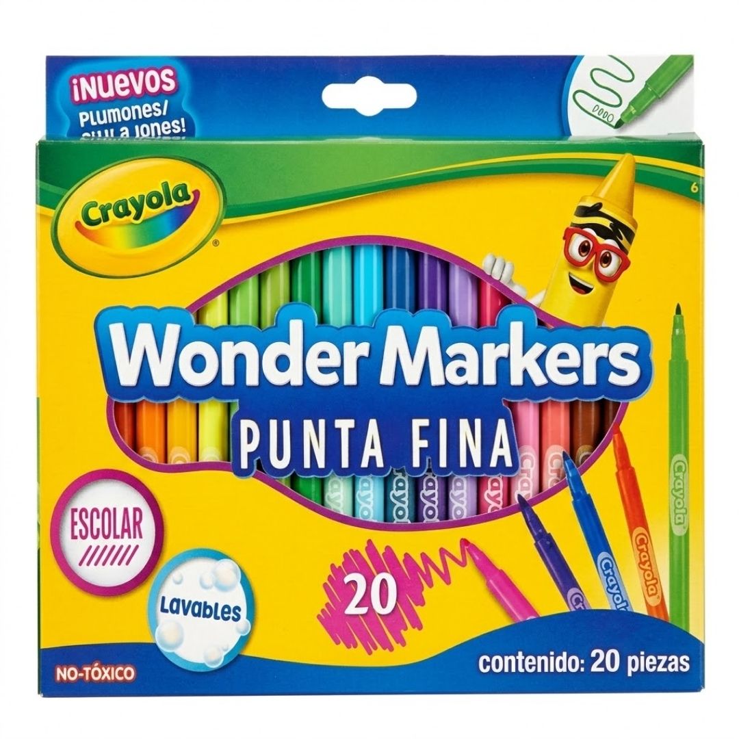 Plumón Crayola Wonder Markers x 20