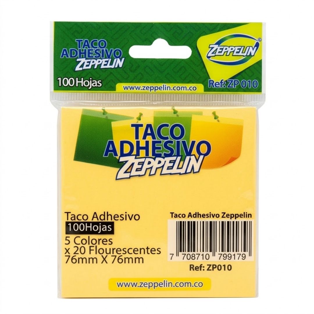 Taco Adhesivo 5 Colores Zeppelin x100